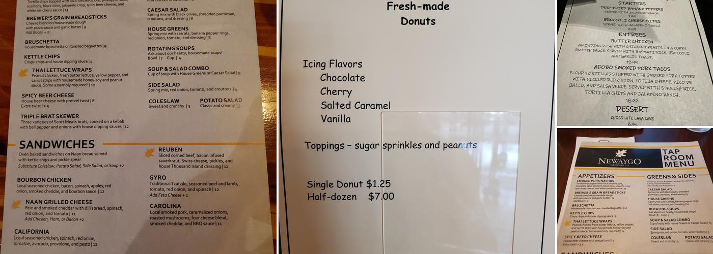 Newaygo Brewing Company LLC Menu