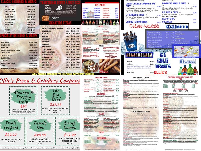 Ollie's Pizza & Grinders Menu