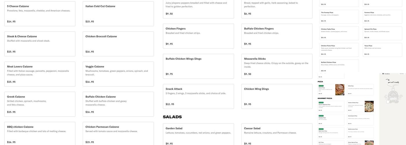 Cambridge Pizzeria Menu