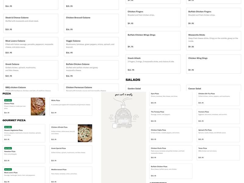 Cambridge Pizzeria Menu