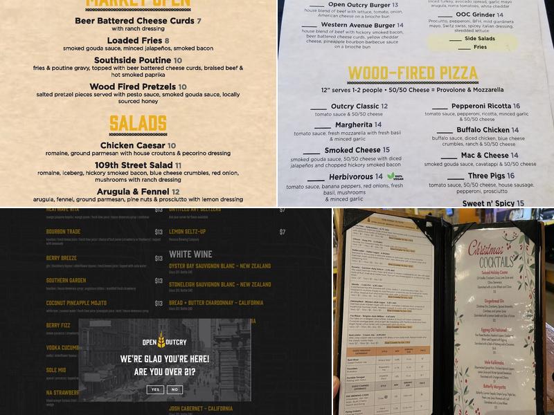 Open Outcry Brewing Company Menu