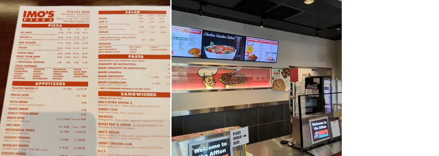 Imo's Pizza Menu