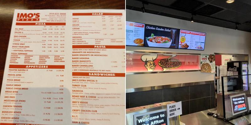 Imo's Pizza Menu