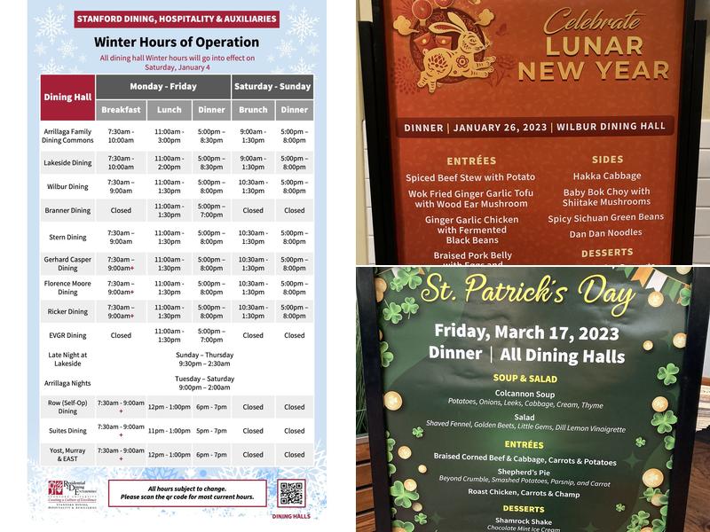 Arillaga Family Dining Commons Menu