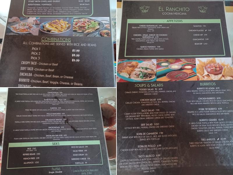 El Ranchito Menu