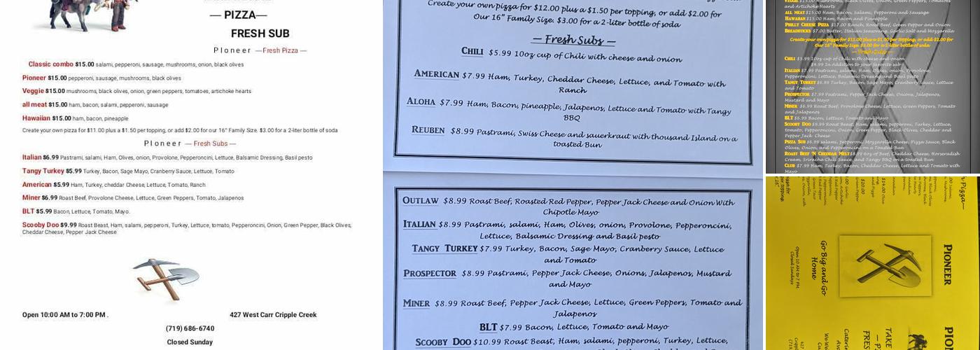 Pioneer take & bake pizza Menu