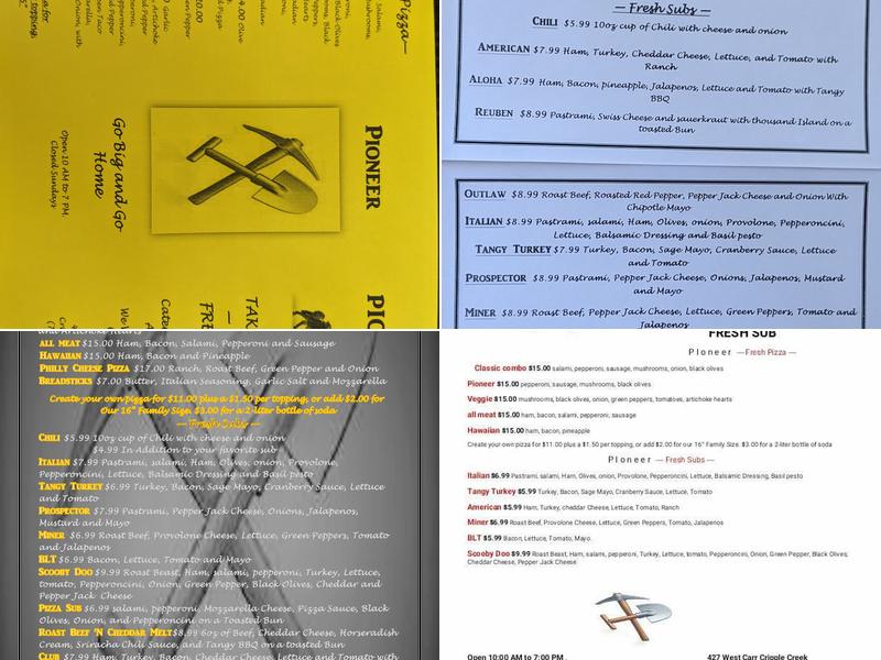 Pioneer take & bake pizza Menu