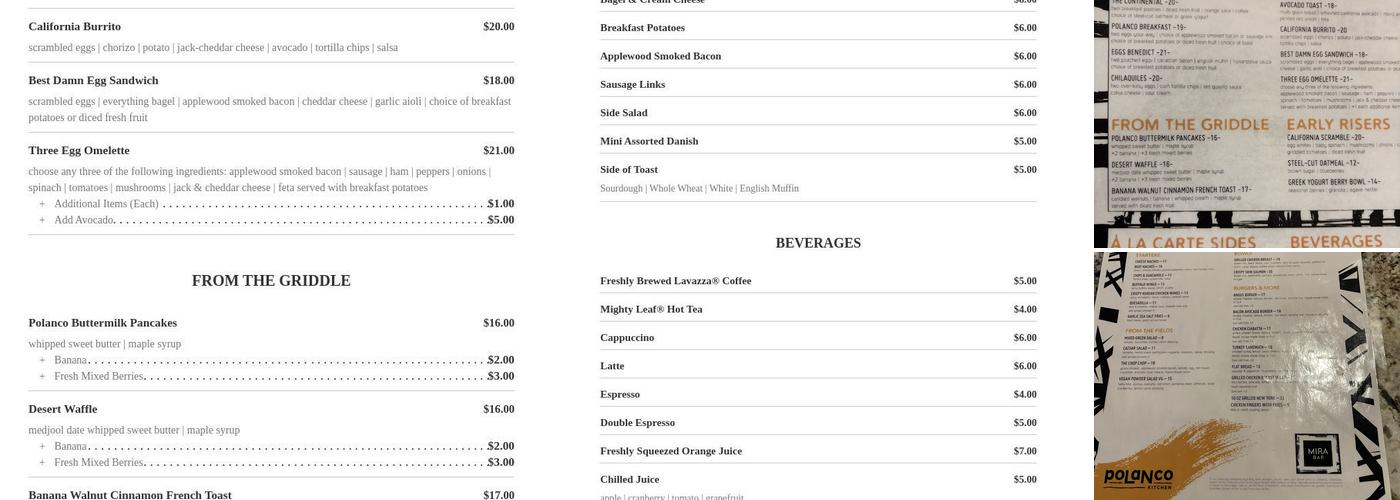 Polanco Kitchen Menu