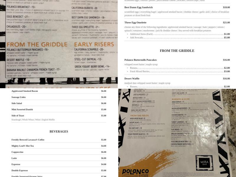Polanco Kitchen Menu