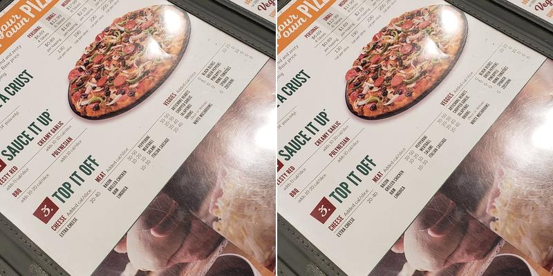 Round Table Pizza Menu