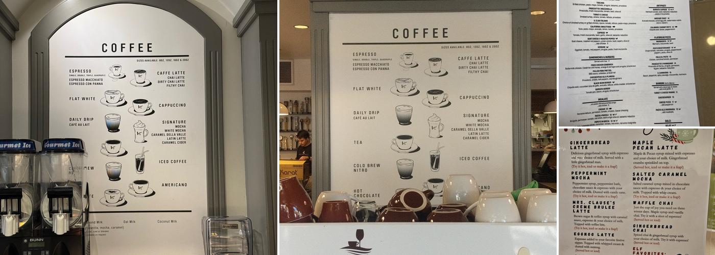 Caffe della valle Menu