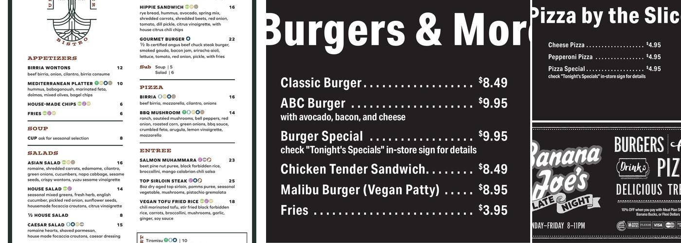Porter/Kresge Dining Hall Menu