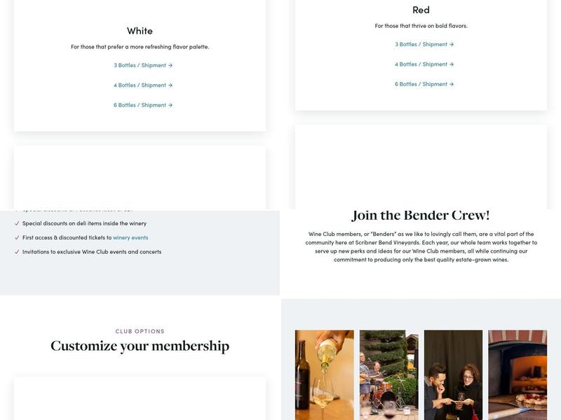 Scribner Bend Vineyards Menu