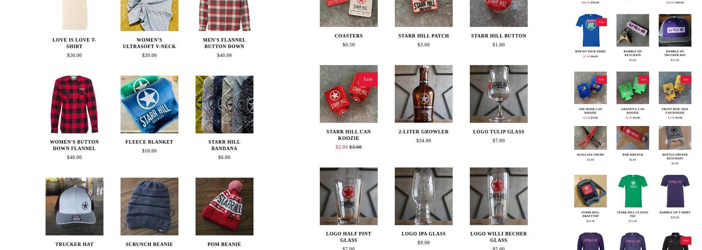 Starr Hill Brewery Menu