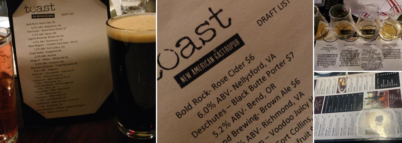 Toast, New American Gastropub at Winterfield Place Menu