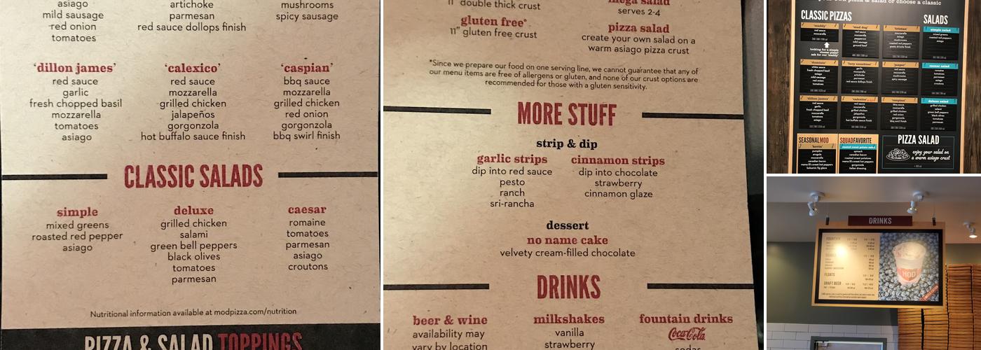 MOD Pizza Menu