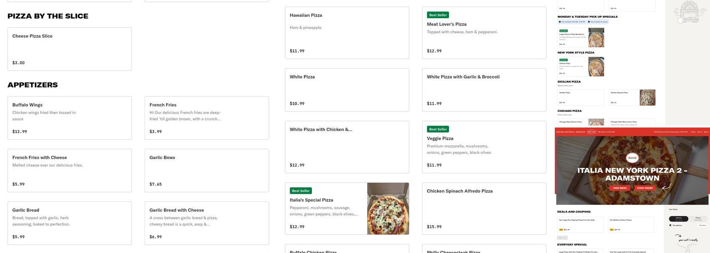 Italia New York Pizza 2 - Adamstown Menu