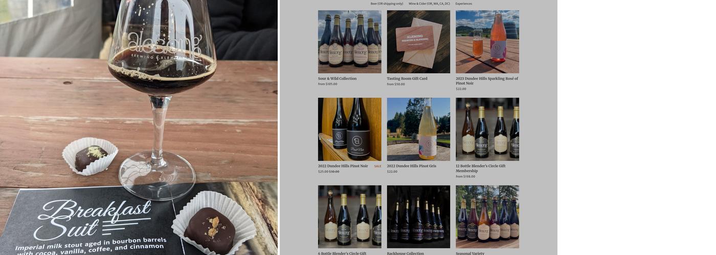 Alesong Brewing & Blending Menu