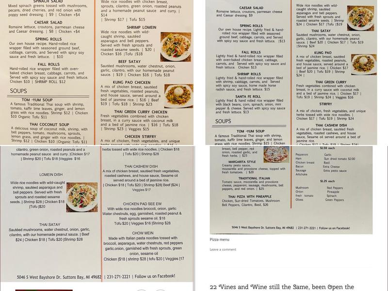 Hawkins Farm Cellars Menu