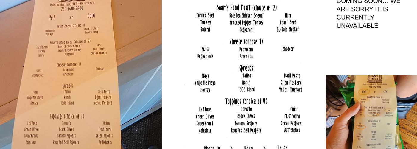 Bad Dog Deli Menu
