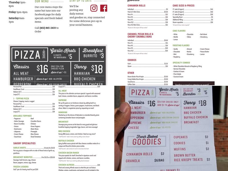 Red Bird Bakery Menu