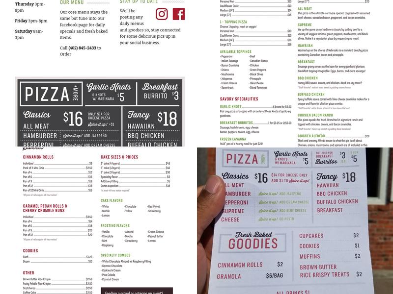 Red Bird Bakery Menu