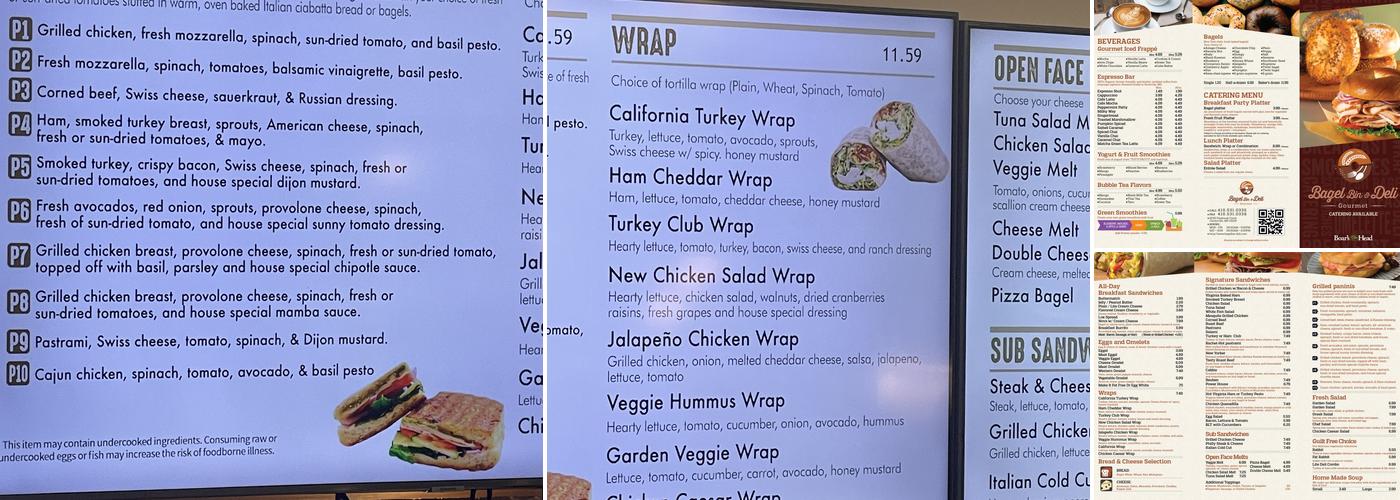 Bagel Bin Menu
