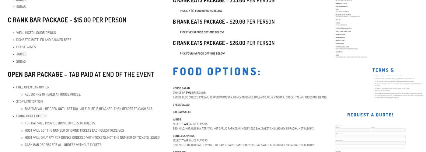 Top Hat Sports Bar & Grill Menu