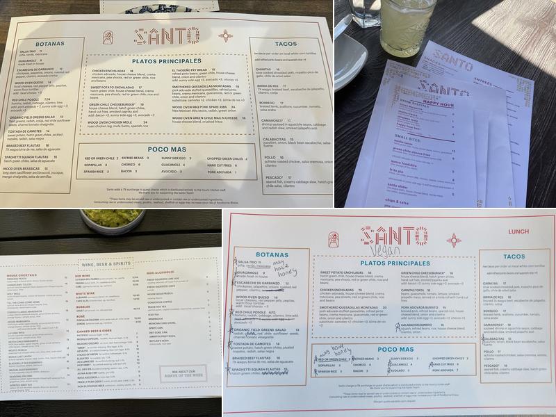 Santo Menu