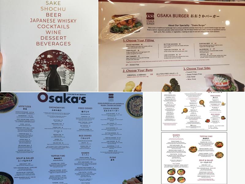 Osaka's Menu
