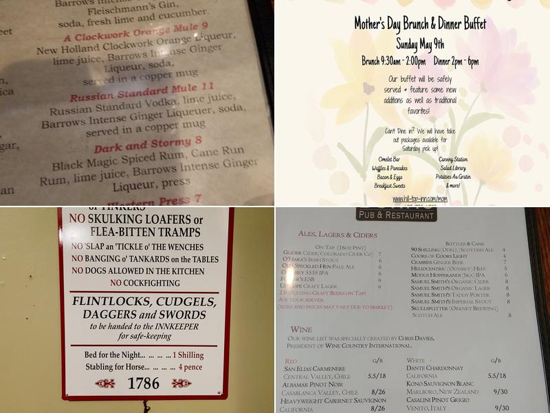 Hilltop Inn Broomfield Denver Menu