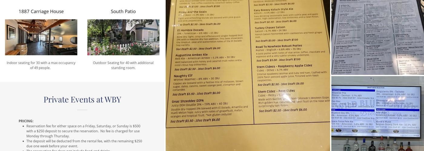 Wild Blue Yonder Brewing Co. Menu
