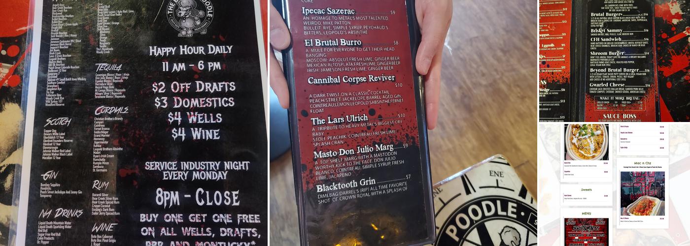 The Brutal Poodle Menu