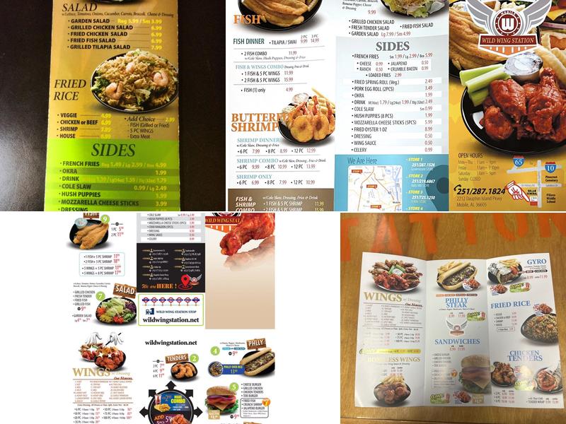 Wild Wing Station Menu