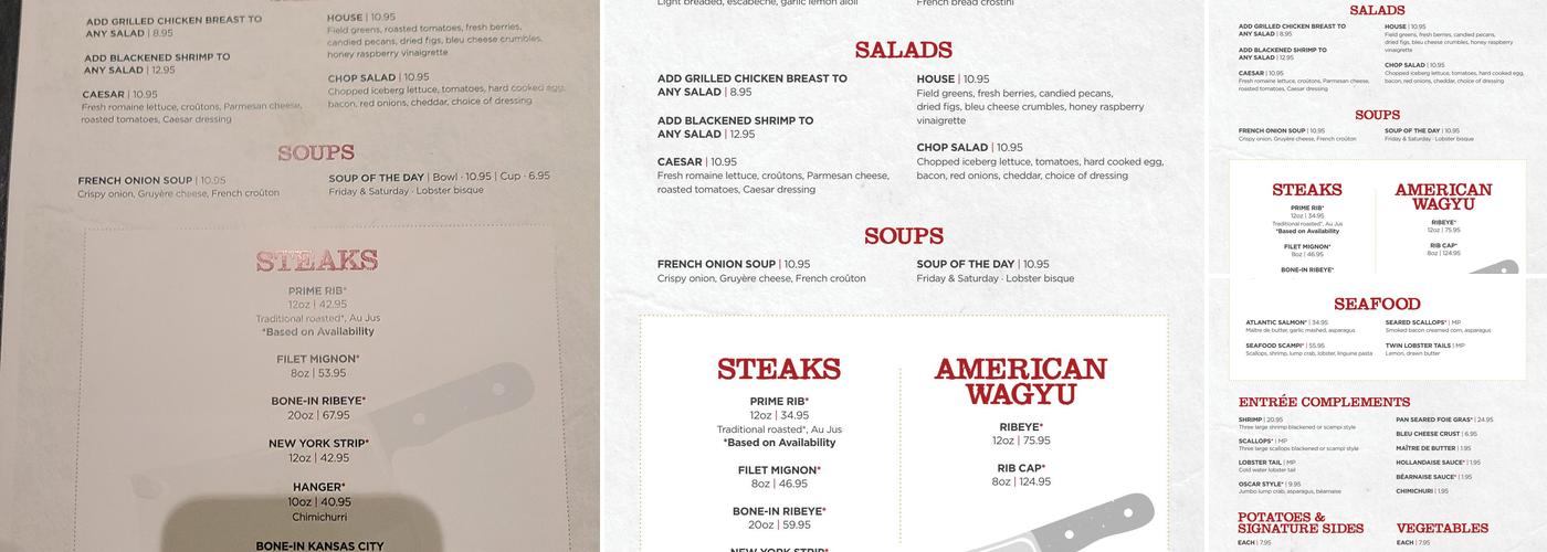Chop, Block & Brew at Harrah's Ak-Chin Menu