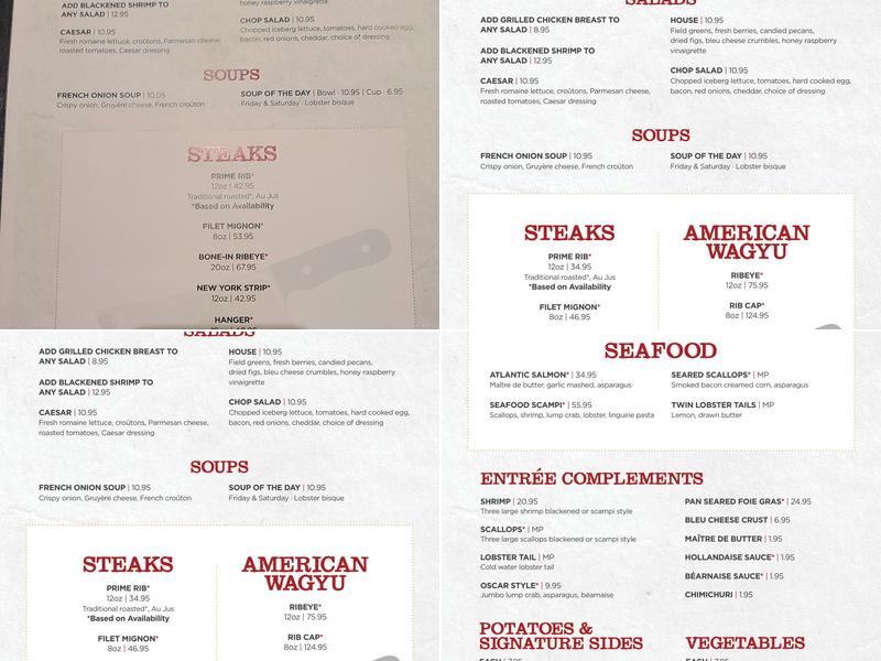 Chop, Block & Brew at Harrah's Ak-Chin Menu