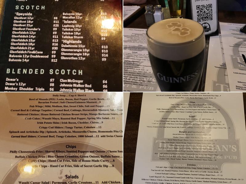 Tim Finnegan's Irish Restaurant And Pub Menu