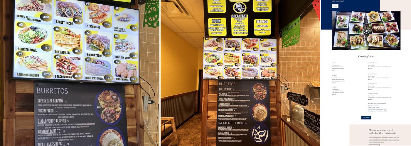 Maskadores Taco Shop #15 Menu