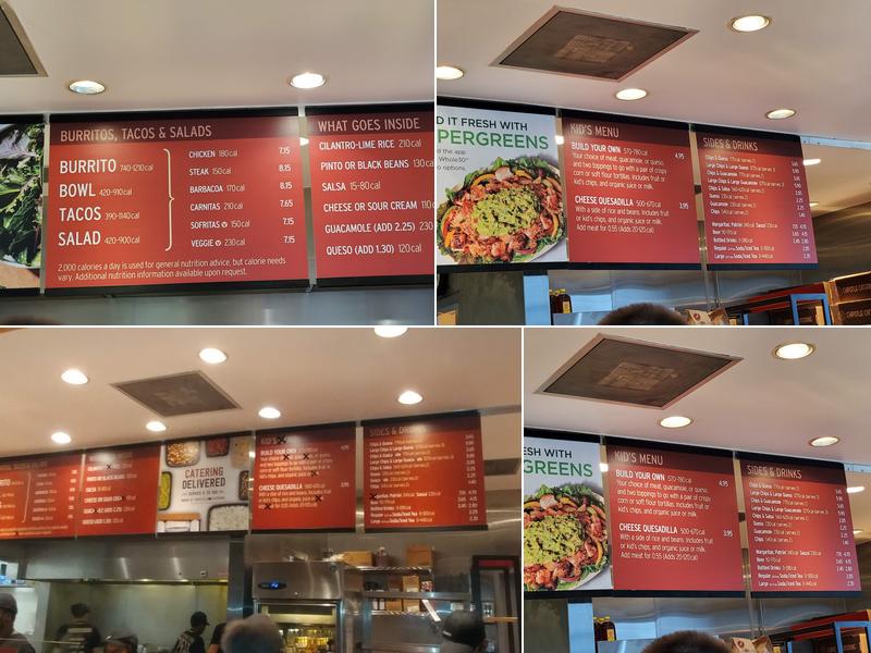 Chipotle Mexican Grill Menu
