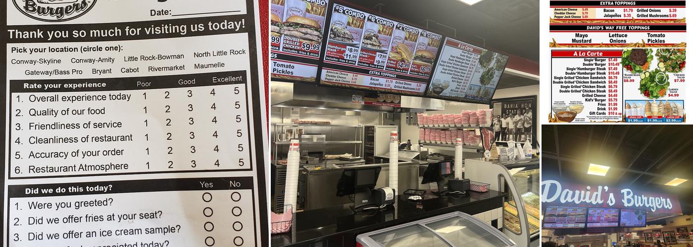 David's Burgers Menu