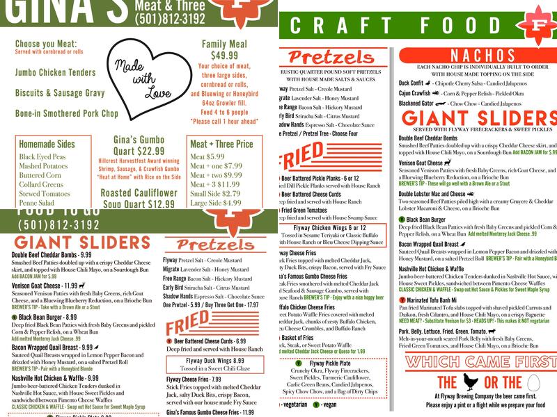 Flyway Brewing Menu