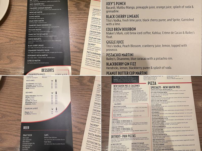 Joey Garlics Manchester Menu