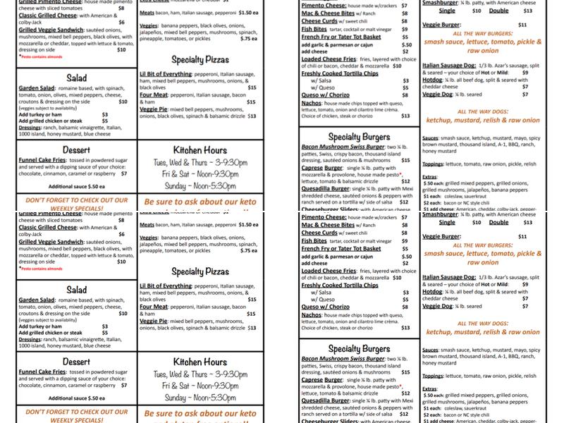 Bold City Brewery Menu