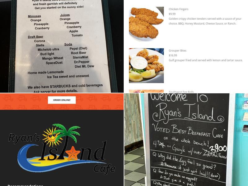 Ryan's Island Cafe Menu