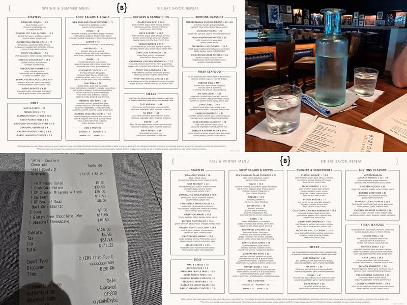 Burtons Grill & Bar Menu