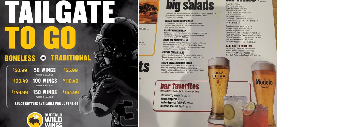 Buffalo Wild Wings Menu