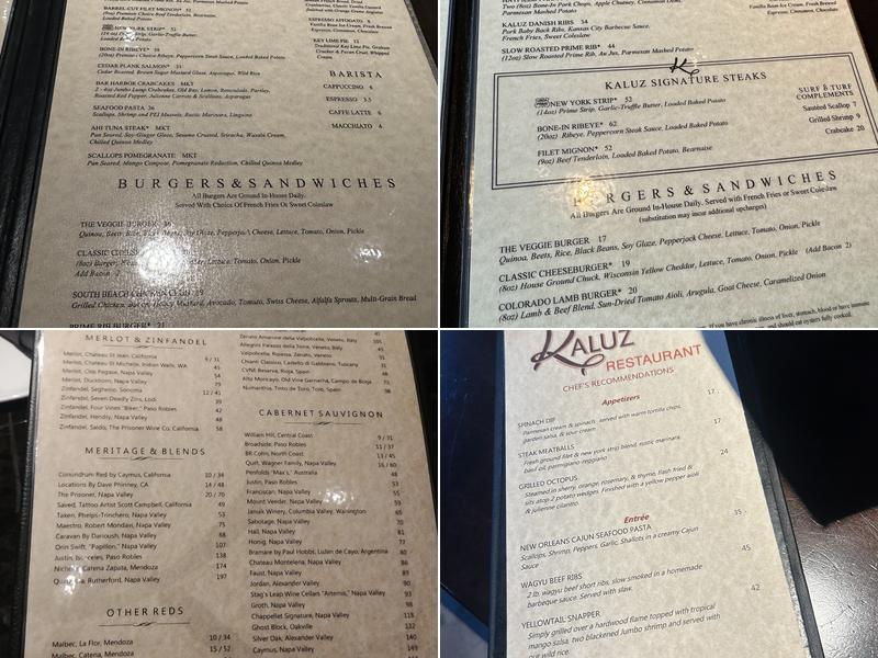 KALUZ RESTAURANT Menu