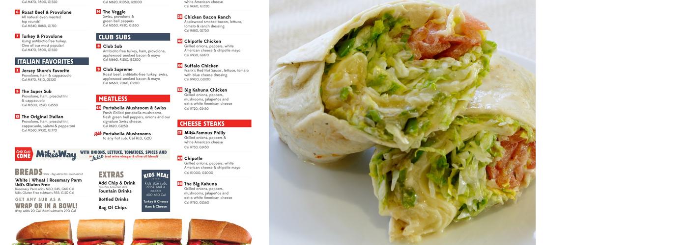 Jersey Mike's Subs Menu