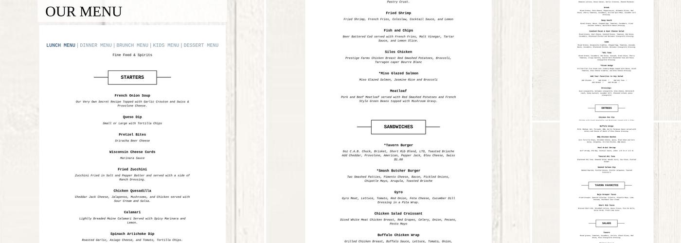 Windward Tavern Menu