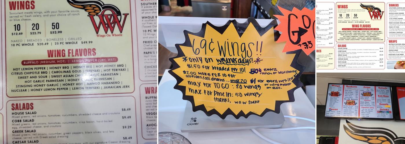 Wingz On Wheelz Menu